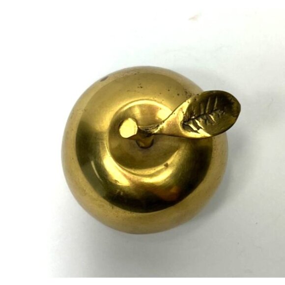 Vintage Solid Brass Apple Bell Teacher’s Desk Paperweight Classroom Decor - Picture 7 of 10